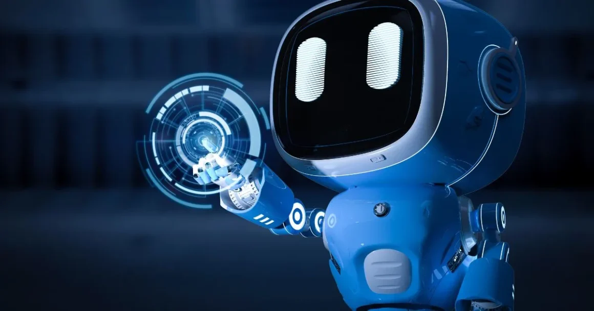 Blue robot toy