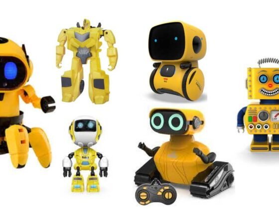 yellow robot toy