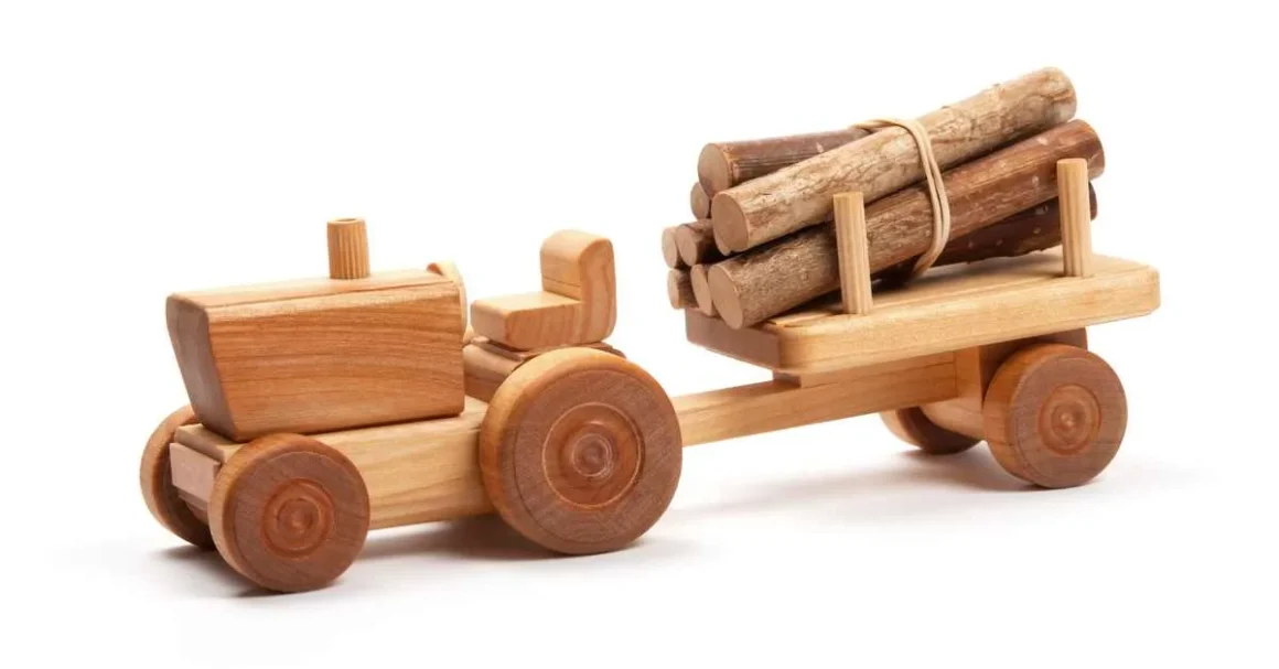 wooden tractor toy