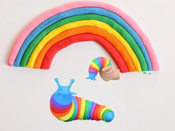 Colorful Rainbow Slug Fidget Toy