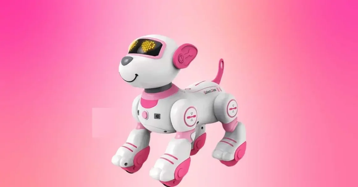 Adorable Pink Robot Dog Toy - Interactive and Playful Electronic Pet