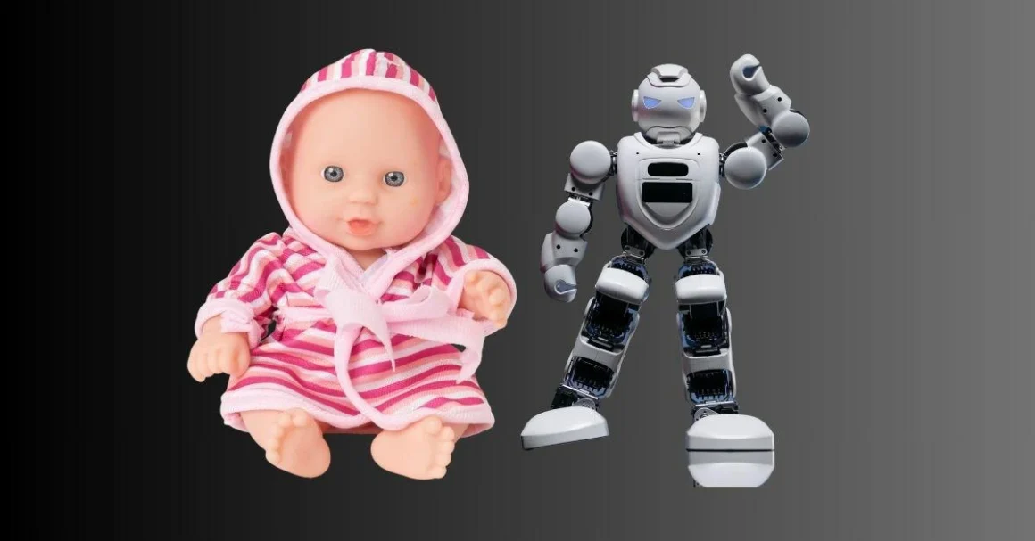 a toy doll and a toy robot