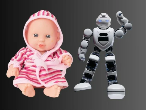 a toy doll and a toy robot