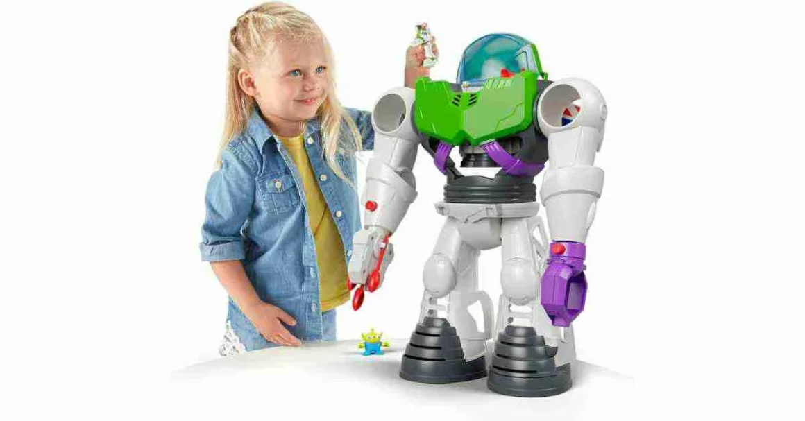 Colorful Toy Story Robot Chicken Toy on White Background