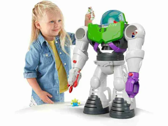 Colorful Toy Story Robot Chicken Toy on White Background