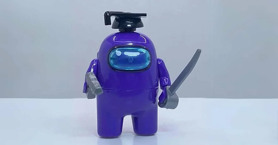 Colorful Among Us Robot Toy - Playful and Vibrant Game Character