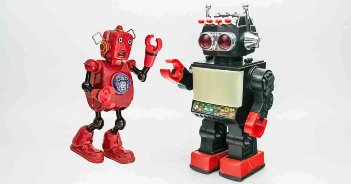Vintage Collection of Antique Toy Robots - Nostalgic Playthings from the Past
