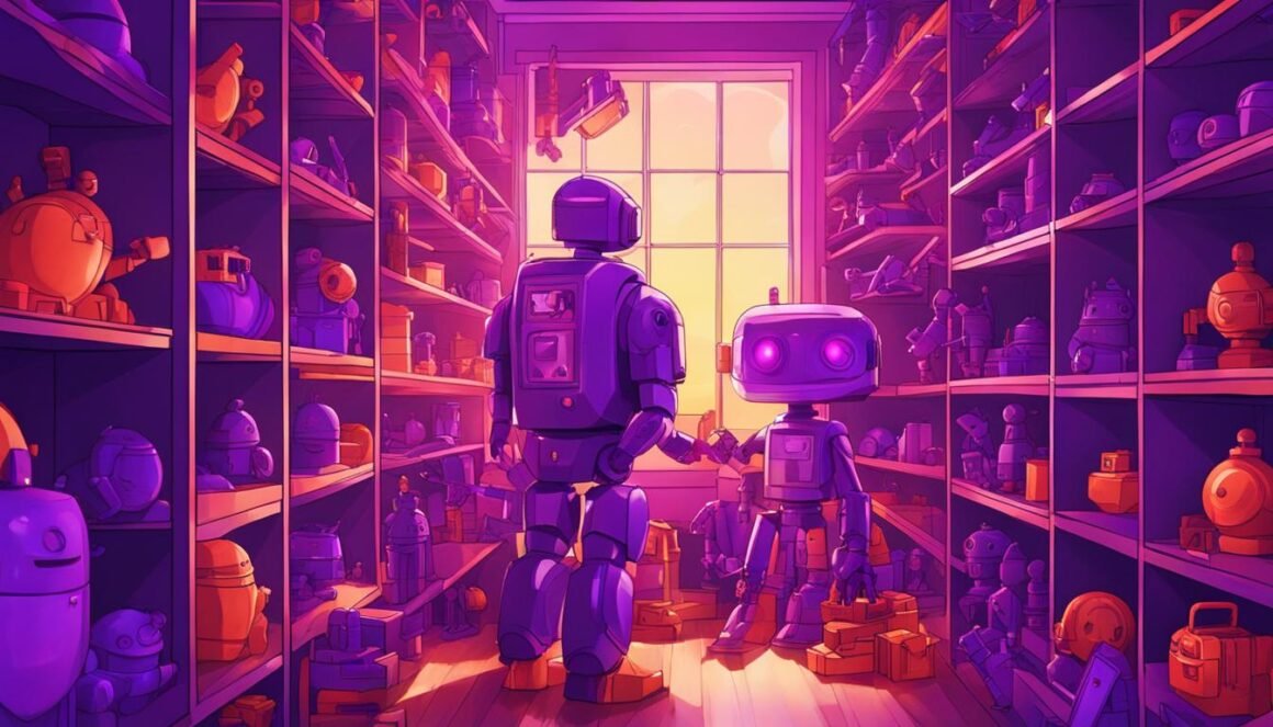 Collecting Purple Robot Toys